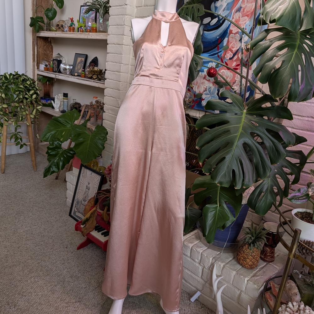 Lulus Blush Pink Halter Neck Jumpsuit